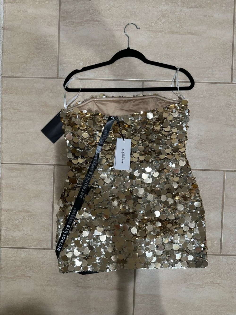 Retrofete Nolia Sequin Embellished Dress Size L - Picture 2 of 7